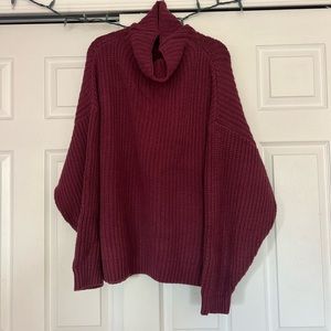 FREE PEOPLE burgundy/maroon knit sweater
